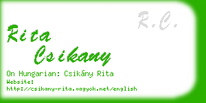 rita csikany business card